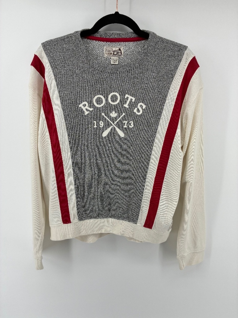 MASSIVE $10 SALE Roots Gray and White Sweatshirt with Red Accents